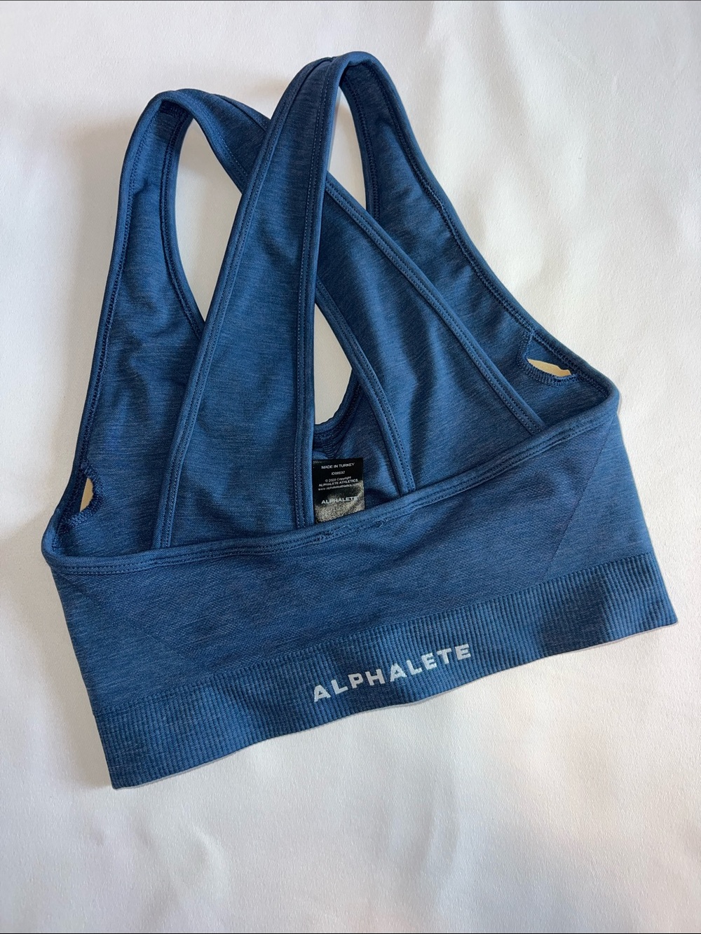 Alphalete Deep Blue Seamless Racerback Sports Bra